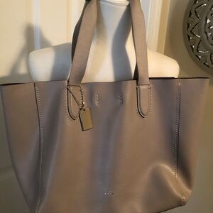 Coach Taupe Leather Tote Bag